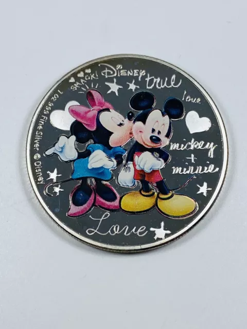2015 Disney Crazy in Love 1oz Silver Proof Coin Mickey & Minnie Mouse Valentine