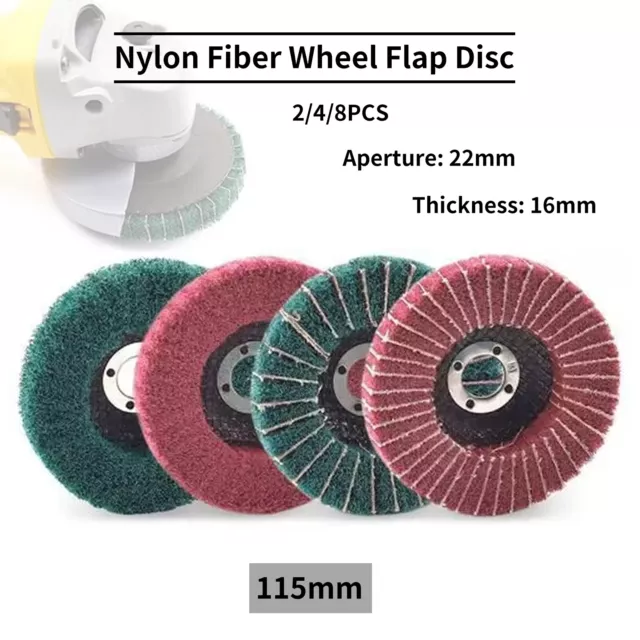 115mm Nylon Fiber Wheel Flap Polishing Wheel Abrasive Buffing Pad Angle Grinder