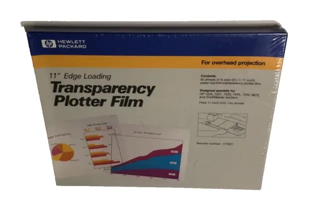 $10 HP Transparency Plotter Film Overhead Projection 11" Edge Loading 17702T New