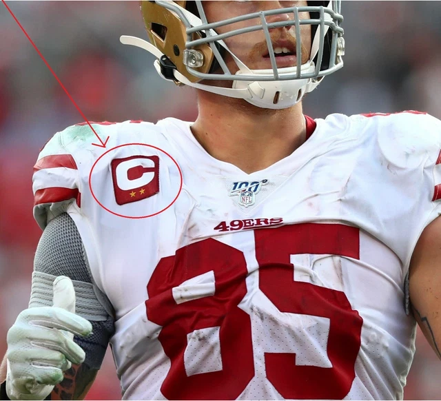 SAN FRANCISCO 49ERS George Kittle TE 2-Gold--Star Iron-on RED