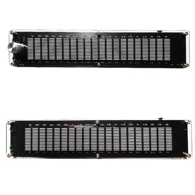 Indicateur De Niveau Musical Double 12 LED Spectre VU Amplificateur Lampes Vitesse De Lumière Réglable Pour MP3 DC 7-12V