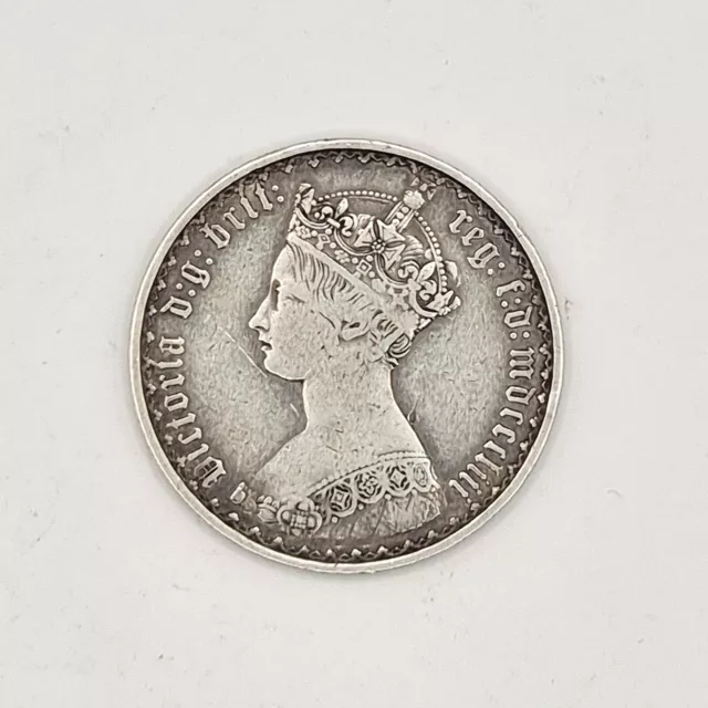 1853 Gothic Victorian Silver Florin