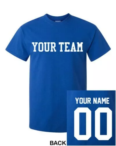 Personalized CUSTOM Sporting T-Shirt Your Name Number Team name on Back & Front