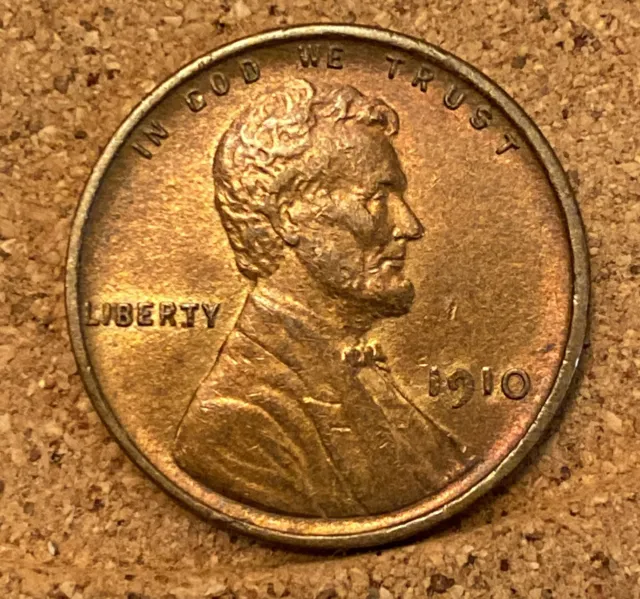 Beautiful Red 1910-P Brilliant Uncirculated BU US Lincoln Wheat 1C Cent Penny