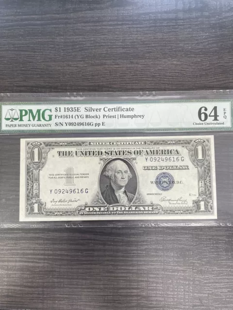 PGM $1 1935E Silver Certificate. CU 64 Fr#1614