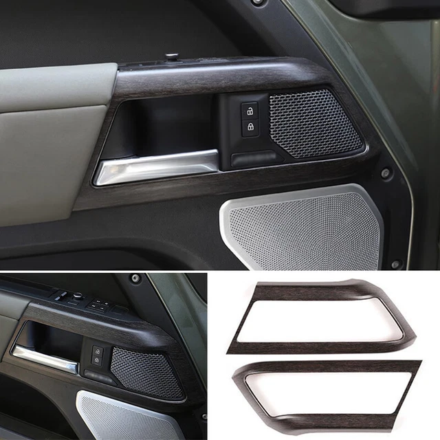 Oak Grain Inner Door Handle Frame Trim 2pcs For Land Rover Defender 90 2020-2024