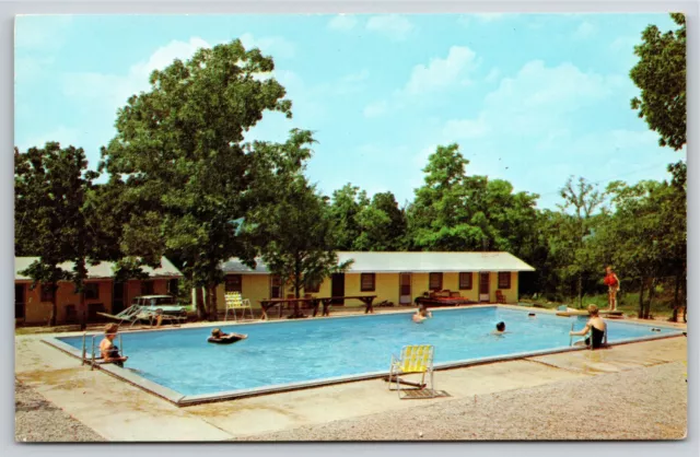 Branson Missouri~Golden Arrow Resort @ Indian Point~Pool Scene~Vintage Postcard