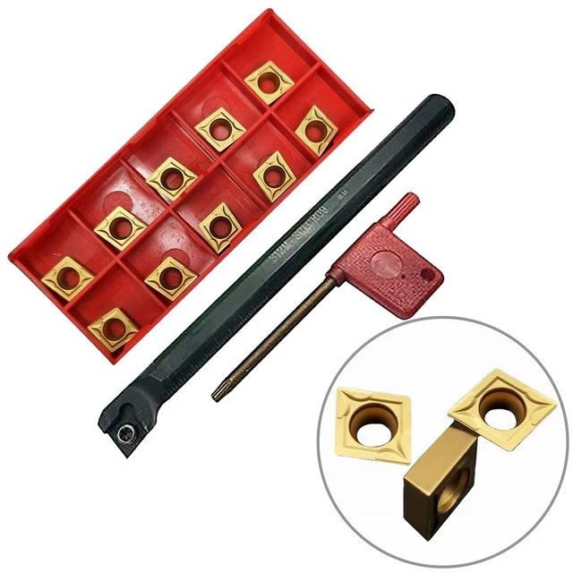 Kit Tournage Métal : Porte-outil MCLNR1616H12 + Barre Alésage S16Q + 10 Inserts CNMG431
