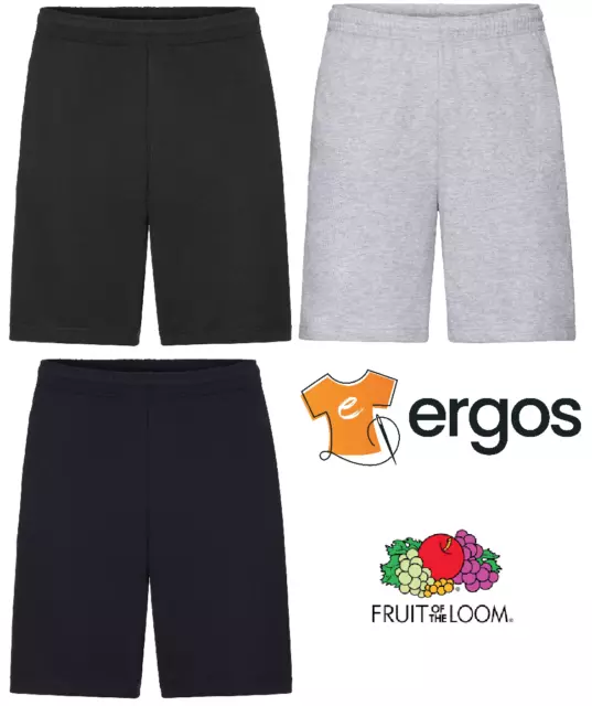 FRUIT OF THE LOOM Pantaloncino in Cotone Shorts Sgarzati Uomo Sportivi Leggeri