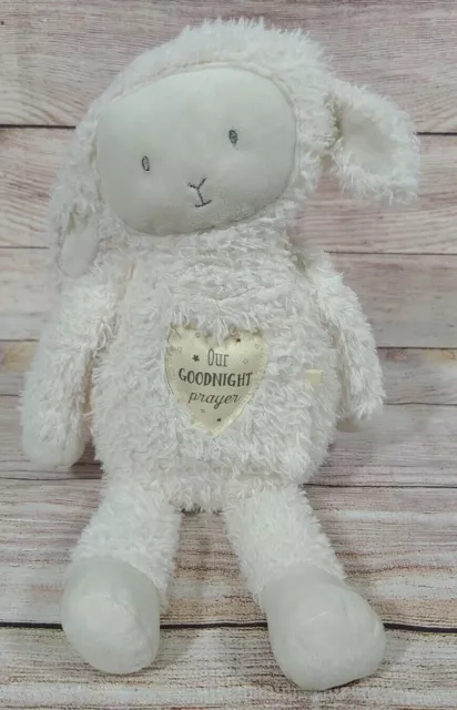 Demdaco Goodnight Prayer Plush Lamb Stuffed Animal Fuzzy White Soft 11"