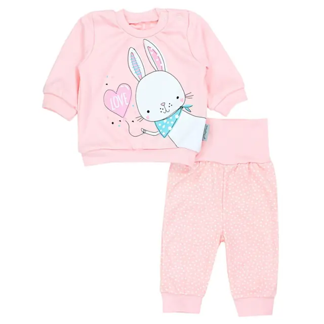 TupTam Baby Mädchen Langarmshirt mit Print Babyhose Outfit Babykleidung 2teilig