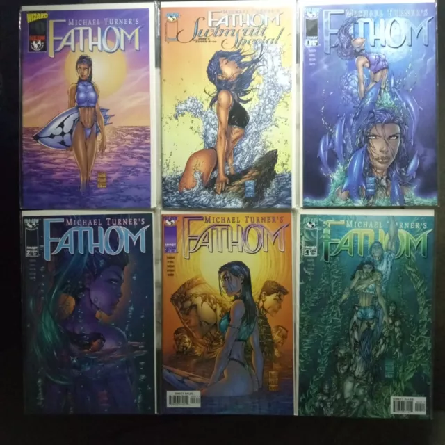 Lot of 12 Michael Turner's Fathom Comics #0-10 ~swim ~ Top Cow ~ NM ~ 1998-2002
