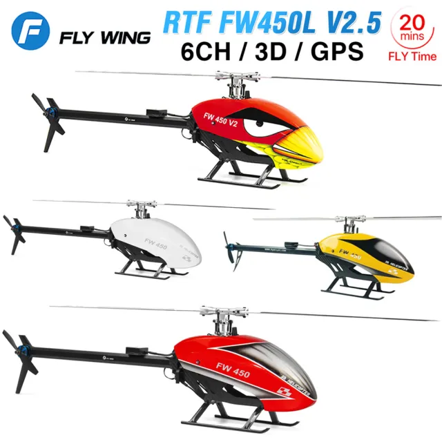 Fly Wing FW450L V2.5 RC Helicopters FBL 6CH 3D GPS w/H1 Flight Control System