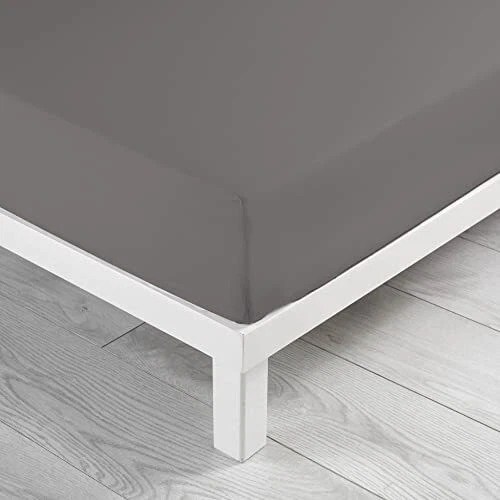 Douceur d'Intérieur Double Coton Gris Souris 90 x 190 cm