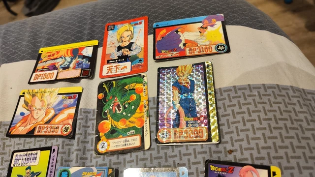 LOT DE 12 cartes dragon ball z dbz dbgt prism rare 1990 1996 DP cardass