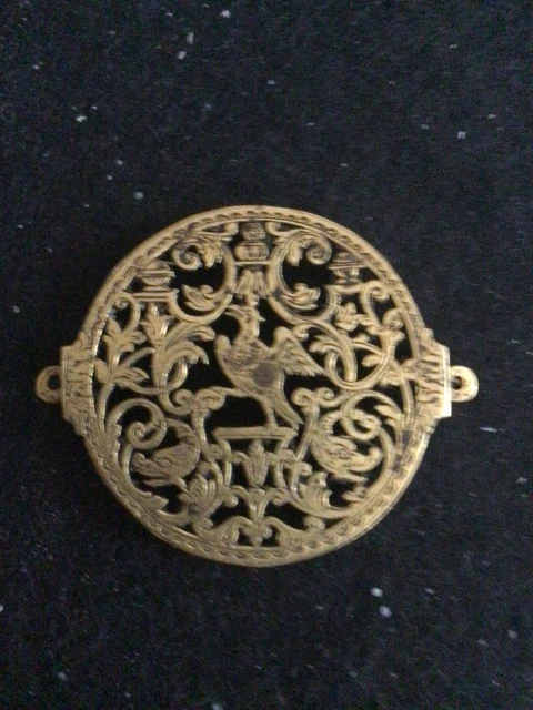 Ancien Coq De Montre à Oignon - Laiton Filigrané Doré - Pièce Horlogerie