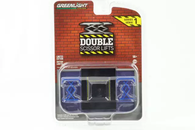 1:64 Double Scissor Lift Douple Scissor Lifts Blue Series 1 Greenlight