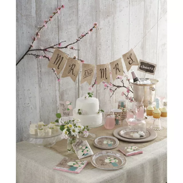 Rustic & Modern Wedding Day Decorations Banner Balloon Games Tableware Placecard
