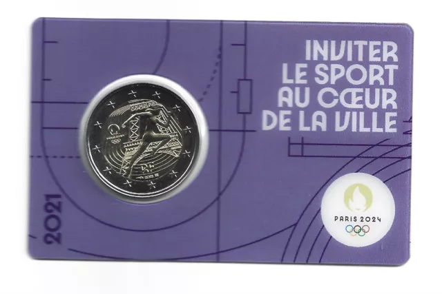 France - 2 Euro 2021 - Jeux Olympiques De Paris 2024   Coincard (Bu) 