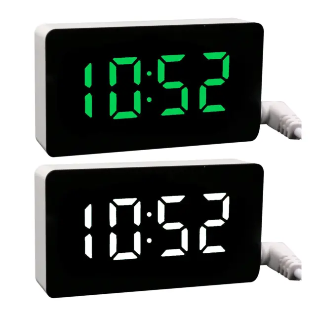 LED Electric Digital Alarm Clock Mains Battery Mirror Temperature Display New UK