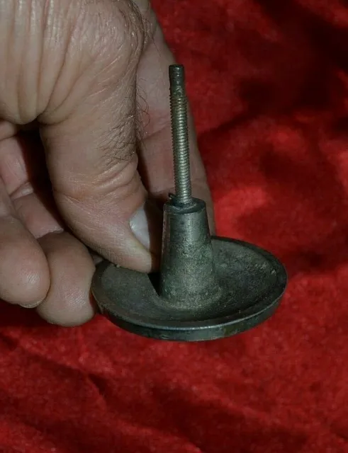 Ancien bouton en métal chromé pour porte de placard buffet tiroir (Ø 48mm)