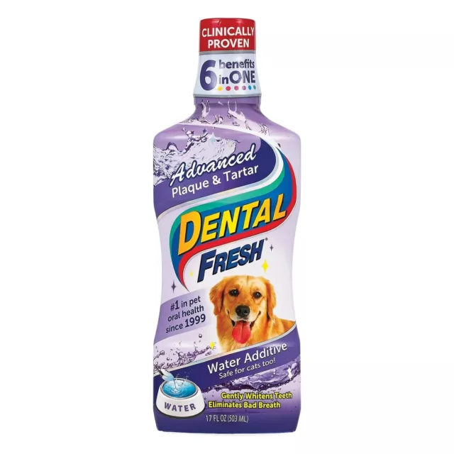 Dental Fresh Advanced Plaque and Tartar Water Additive for Dogs - 17 oz