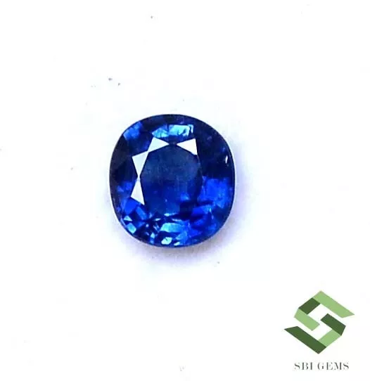 5.50x5.25 mm Certified Natural Blue Sapphire Cushion Cut 0.82 CTS Loose Gemstone