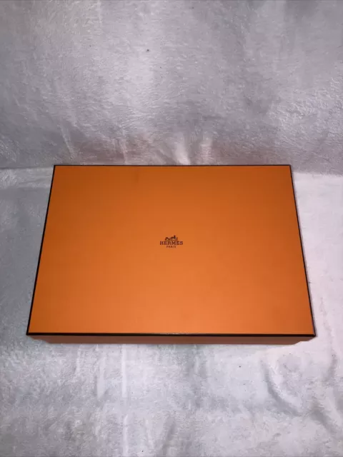 Set of 2 Authentic HERMES Paris Orange Empty Gift Box With Tissue 5x5 &  9x9
