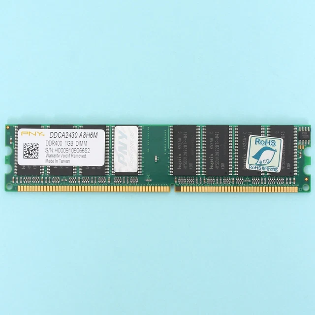 1GB DDR RAM 400Mhz PNY DDR400 PC3200 DDR1 Desktop 184Pin RAM