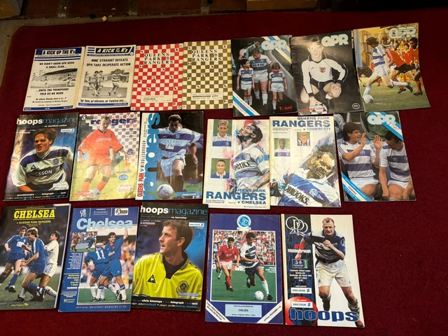 20 Queens Park Rangers QPR Football Programmes 1960’s To 1990’s Many Chelsea
