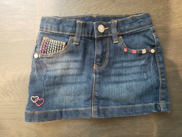 Sonoma Lifestyle DENIM Skirt With Built-In Shorts HEARTS SIZE 2T