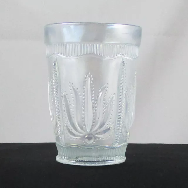 St. Clair Cactus White Carnival Glass Tumbler