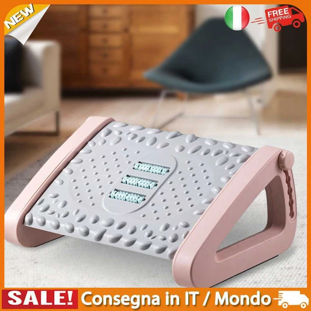 IT Ergonomic Footrest Stool Adjustable Foot Resting Stool for Gaming (Pink)