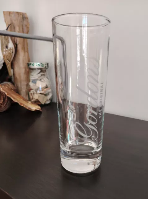 Gordon’s Gin Tall Slender Clear Etched Glass With Heavy Base