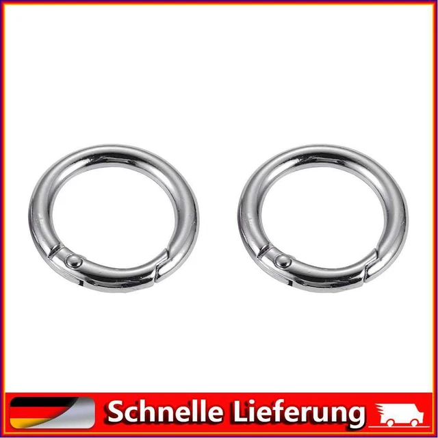 2 piezas 2 cm círculo metálico anillos gatillo hágalo usted mismo accesorios aleación para bolsa (plata)