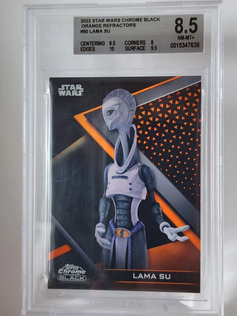 *BGS 8.5* Topps Star Wars Chrome Black *ORANGE REFRACTOR #/25* Lama Su