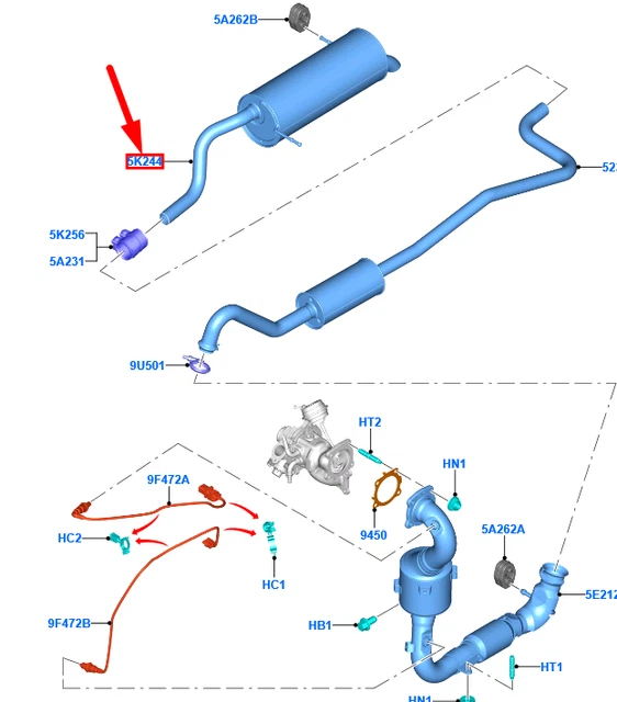 NEW FORD ECOSPORT Mk2 Bk Rear Exhaust Muffler Assy 2207371 Gn115K244
