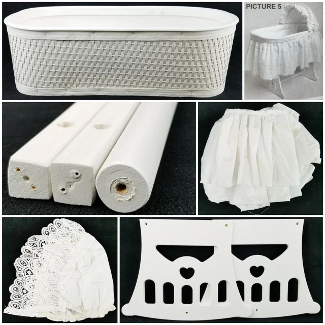 Badger Basket Rocking Doll Bassinet 'n Cradle w/ Eyelet Half Skirt No. 5725 NEW Badger Basket Rocking Doll Bassinet 'n Cradle w/ Eyelet Half Skirt No. 5725 NEW
