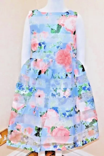 Jona Michelle Special Occasion Girl's Dress light blue multi floral 4 size BNWT