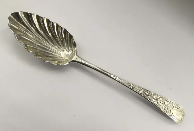 George Iii, Solid Silver Shell Bowl Serving Spoon Hallmarked London 1797