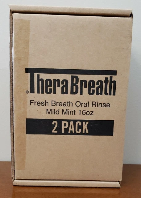 2 Pack 16 fl oz ea TheraBreath Fresh Breath MOUTHWASH Mild Mint Alcohol-Free NIB