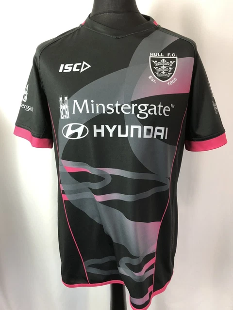 Hull F.C. Rugby League Shirt Top Jersey Grey with Pink Accent Size S L240
