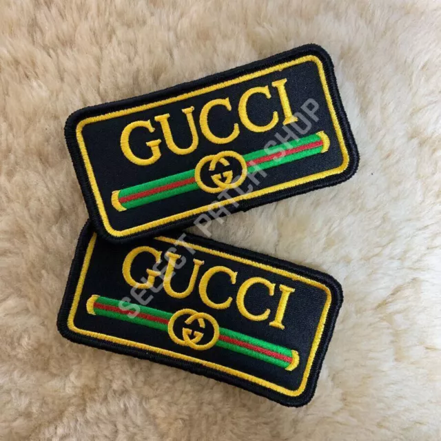 100 pcs pack IRON ON SEW ON GUCCI PATCH BADGE PATCHES BADGES JEANS