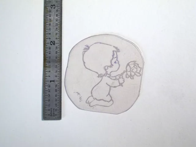 De Colección Años 60 Años 70 Plantilla de Acetato Tatuaje Bebé y Flor Firmada PC