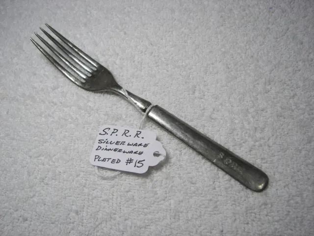 Very Old SPRR Southern Pacific Railroad Dinnerware Silverplated Fork / No.15