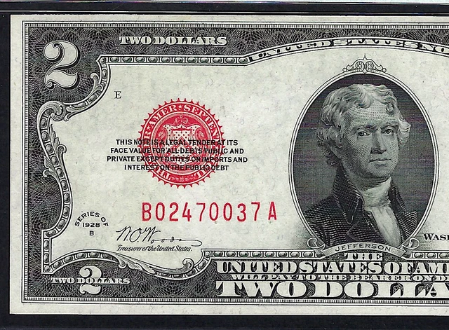 "Key Note" 1928B $2  Fr-1503  ♚♚Red-Seal♚♚  Pmg Ch Unc 64 Epq Rare Note!!! 3