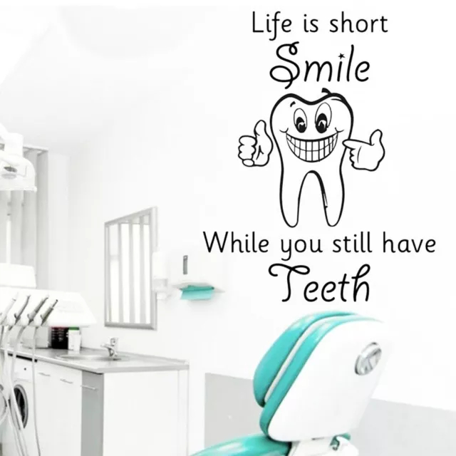 Tooth Wall Stickers Smile Inspirational Quotes Home Decoration Dental Clinic