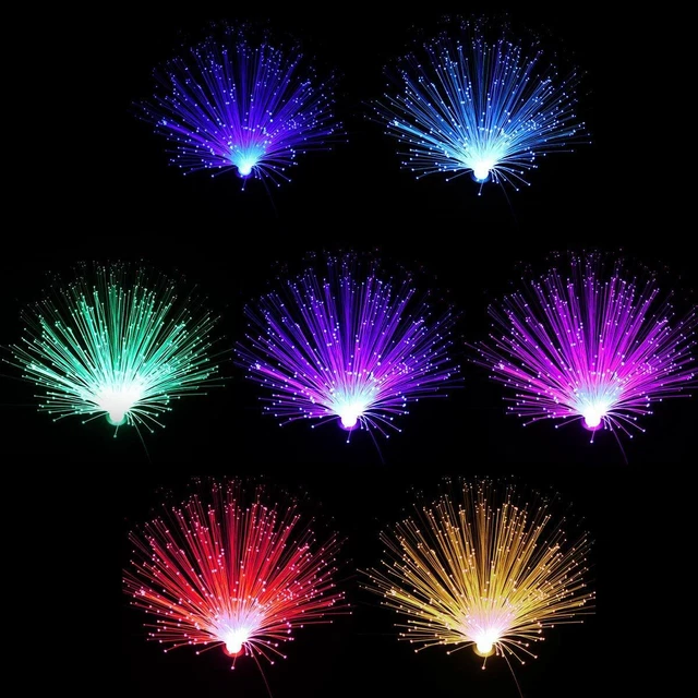 FIBRE OPTIC ICE Crystal Lamp Colour Changing Sensory Light BATTERY