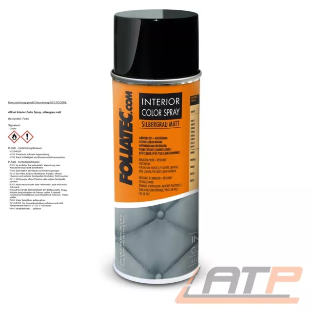 FOLIATEC 400 ml INTERIOR COLOR SPRAY SILBERGRAU MATT KUNSTSTOFF LEDER