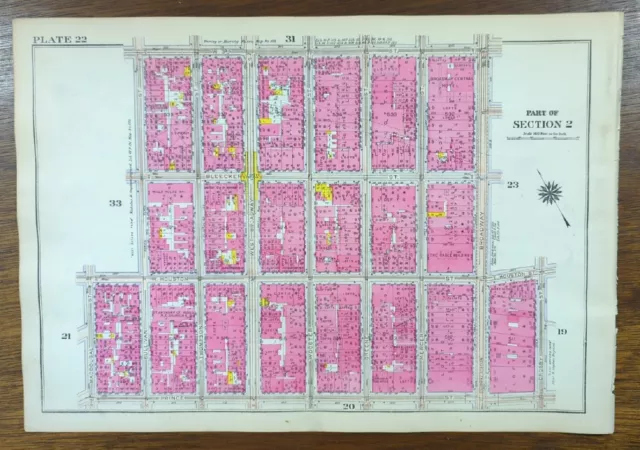 1916 GREENWICH VILLAGE SOHO MANHATTAN NEW YORK CITY NY Bromley Land & Street Map